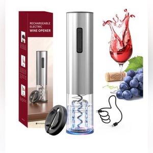 Glow Wise One-Touch Electric Rechargeable Wine Opener w/ foil cutter